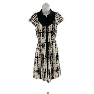 Anthropologie Black and White Harlequin Corduroy Shirtdress by Postmark Size 6